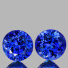 6.00 mm 2pcs { 1.64 cts} Round Brilliant Cut Extreme Brilliancy Best D Block Purple Blue Tanzanite Natural {Flawless-VVS}--AAA Grade