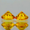 5.00 mm 2 pcs { 1.04 cts } Round Machine Brilliant Cut Extreme Brilliancy Intense AAA Yellow Sapphire Natural  {Flawless-VVS1}--AAA Grade
