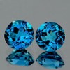5.70 mm 2 pcs Round Brilliant Cut AAA Fire Intense AAA London Blue Topaz Natural {Flawless-VVS1}--AAA Grade