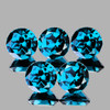5.50 mm 5 pcs Round Brilliant Cut AAA Fire Intense London Blue Topaz Natural {Flawless-VVS1}--AAA Grade