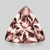 10.50 mm { 3.51 cts} Trillion Brilliant Cut Extreme Brilliancy AAA Peach Pink Morganite Natural [Flawless-VVS]--AAA Grade--FREE CERTIFICATE