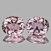 8.5x7 mm 2 pcs { 3.67 cts } Oval Brilliant Cut Extreme Brilliancy Natural Pink Morganite { Flawless-VVS }