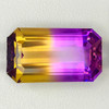 17x10 mm  {11.79 cts} Octagon Bi-Color 50/50 Split Yellow Purple Natural Bolivia Ametrine {Flawless-VVS1}--AAA Grade