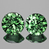 3.70 mm 2pcs Round Machine Brilliant Cut Extreme Brilliancy Intense Teal Green Madagascar Sapphire Natural { Flawless-VVS }--AAA Grade