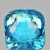 9.5x9 mm { 4.67 cts} Cushion AAA Fire AAA Electric Blue Zircon Natural {Flawless-VVS1}