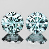 5.00 mm 2 pcs Round Brilliant Cut Extreme Brilliancy Natural Light Blue Zircon {Flawless-VVS)