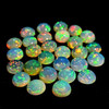 4.00 mm 16pcs Round Cabochon Rainbow Flash Natural Ethiopian Opal Welo Fire { Flawless-VVS }--AAA Grade