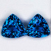 10.00 mm 2 pcs Trilliant Brilliant Cut AAA Fire Intense AAA London Blue Topaz Natural {Flawless-VVS1}--AAA Grade