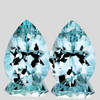 10x7 mm 2 pcs Pear Brilliant Cut Extreme Brilliancy Natural Santa Maria Blue Aquamarine {Flawless-VVS}--AAA Grade