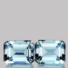 8x6 mm 2 pcs Octagon Machine Emerald Cut Best AAA Neon Natural Top Blue Aquamarine {Flawless-VVS}--AAA Grade