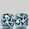 8.00 mm 2 pcs { 4.12 CTS } Cushion Brilliant Cut Extreme Brilliancy Natural Santa Maria Blue Aquamarine {Flawless-VVS}--AAA Grade