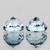 8.00 mm 2pcs { 3.39 cts } Round Machine Brilliant Cut Extreme Brilliancy Natural Blue Aquamarine {Flawless-VVS}--AAA Grade