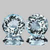 8.00 mm 2pcs { 3.39 cts } Round Machine Brilliant Cut Extreme Brilliancy Natural Blue Aquamarine {Flawless-VVS}--AAA Grade