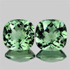 11.00 mm 2pcs Cushion Checker AAA Fire AAA Green Amethyst Natural {Flawless-VVS1}