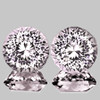 6.00 mm 2 pcs Round Machine Brilliant Cut Extreme Brilliancy Natural Light Pink Morganite { Flawless-VVS }--AAA Grade