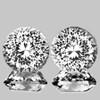 7.00 mm 2pcs Round Machine Brilliant Cut Extreme Brilliancy Natural Colorless Goshenite (White Beryl ) {Flawless-VVS}