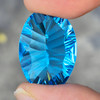25x18 mm { 34.11 cts } Oval Concave Cut Extreme Brilliancy Intense Swiss Blue Topaz Natural {Flawless-VVS}--AAA Grade
