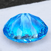 25x20 mm { 65.16 cts } Oval Custom Concave Cut Extreme Brilliancy Natural AAA Swiss Blue Topaz {Flawless-VVS}--AAA Grade