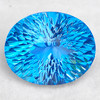 25x20 mm { 65.16 cts } Oval Custom Concave Cut Extreme Brilliancy Natural AAA Swiss Blue Topaz {Flawless-VVS}--AAA Grade