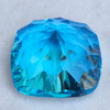 21.00 mm { 50.80 cts } Cushion Custom Concave Cut Extreme Brilliancy Natural AAA Swiss Blue Topaz {Flawless-VVS}--AAA Grade