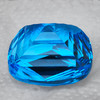 25.00 mm { 76.68 cts } Cushion Custom Cut Extreme Brilliancy Intense Swiss Blue Topaz Natural {Flawless-VVS}--AAA Grade