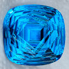25.00 mm { 76.68 cts } Cushion Custom Cut Extreme Brilliancy Intense Swiss Blue Topaz Natural {Flawless-VVS}--AAA Grade