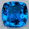 21.50 mm { 52.31 cts } Cushion Brilliant Cut Extreme Brilliancy Intense Swiss Blue Topaz Natural {Flawless-VVS}--AAA Grade