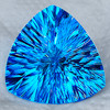 26.00 mm { 63.48 cts } Trilliant Concave Cut Extreme Brilliancy Intense Swiss Blue Topaz Natural {Flawless-VVS}--AAA Grade