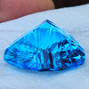 26.00 mm { 63.48 cts } Trilliant Concave Cut Extreme Brilliancy Intense Swiss Blue Topaz Natural {Flawless-VVS}--AAA Grade