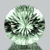 10.00 mm { 3.36 cts } Round Concave Cut Extreme Brilliancy Natural Green Amethyst {Flawless-VVS1}