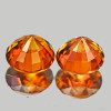 5.00 mm 2 pcs Round Machine Cut Extreme Brilliancy Natural Brilliant Orange Zircon {Flawless-VVS1}--AAA Grade