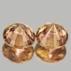 5.00 mm 2 pcs Round Machine Cut Extreme Brilliancy Natural Peach Zircon {Flawless-VVS1}--AAA Grade