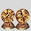 5.00 mm 2 pcs Round Machine Cut Extreme Brilliancy Natural Peach Zircon {Flawless-VVS1}--AAA Grade