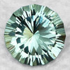 14.00 mm { 8.97 cts } Round Concave Cut Extreme Brilliancy Natural Green Amethyst {Flawless-VVS1}