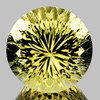 12.00 mm { 5.62 cts} Round Precision Concave Cut Extreme Brilliancy Natural Golden Yellow Citrine (Flawless-VVS1}--AAA Grade