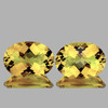 13x9 mm 2 pcs { 7.93 cts } Oval Checker Brilliant Cut AAA Fire Natural Golden Yellow Citrine {Flawless-VVS1}