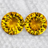 10.00 mm 2pcs Round Concave Cut Extreme Brilliancy Intense Golden Yellow Citrine Natural {Flawless-VVS1}--AAA Grade