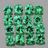 2.50 mm 16 pcs Round Brilliant Cut AAA Fire Intense Blue Green Emerald Natural { VVS-SI } --AAA Grade