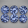 3.00 mm 6 pcs Round Machine Brilliant Cut Extreme Brilliancy Natural Blue Ceylon Sapphire {Flawless-VVS}--AAA Grade