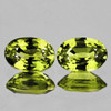 6x4 mm 2 pcs Oval AAA Fire Natural Australia Green Yellow Sapphire Natural {Flawless-VVS}--AAA Grade