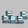 6x4 mm 5 pcs Baguette Machine Cut AAA Fire Natural Blue Aquamarine {Flawless-VVS}