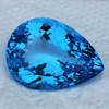 29x21 mm { 50.33 cts} Pear Brilliant Cut Best Sparkling Intense Swiss Blue Topaz Natural {Flawless-VVS}--AAA Grade