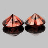 1.90 mm 2 pcs Round Brilliant Cut Natural Cognac Orange Diamond