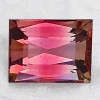7.5x5.5 mm { 1.60 cts } Baguette Machine Emerald Cut Extreme Brilliancy Natural Bi Color Pink Tourmaline { Flawless-VVS }--AAA Grade