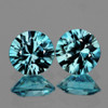 5.00 mm 2 pcs Round Diamond Cut Extreme Brilliancy Fire Blue Zircon {Flawless-VVS1)