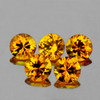 3.30 mm 5 pcs Round Brilliant Cut AAA Fire Intense Golden Yellow Sapphire Natural  {Flawless-VVS1}--AAA Grade