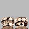 7x5 mm 2 pcs { 1.93 cts } Cushion Brilliant Cut Extreme Brilliancy AAA Peach Morganite Natural { Flawless-VVS }--AAA Grade