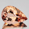 13x9 mm { 3.96 cts } Pear Brilliant Cut Extreme Brilliancy Natural AAA Peach Pink Morganite [Flawless-VVS]--AAA Grade