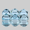 4.00 mm 6 pcs Square Extreme Brilliancy Natural Santa Maria Blue Aquamarine {Flawless-VVS}