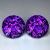 13.00 mm 2pcs { 16.28 cts} Round Precision Cut Extreme Brilliancy Intense Royal Purple Amethyst Natural {Flawless-VVS1}--AAA Grade